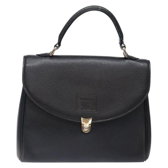 Burberry Triple Loving Heart Black Leather Handbag (Pre-Owned) - Picture 1 of 16